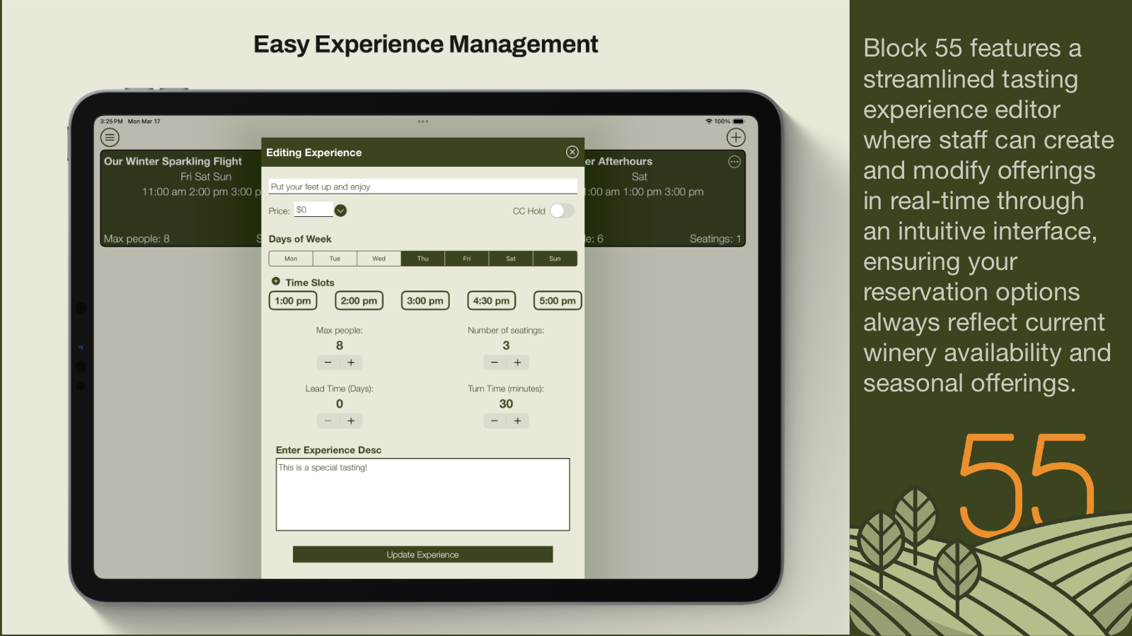 Block 55 Experiences Management